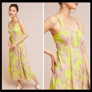 Anthropologie Akemi + Kin Neon & Beige Lace MIDI Dress